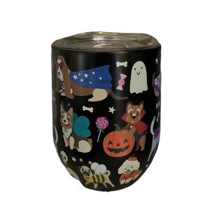 NWT Clementine Paper - Dogs Halloween Stainless Steel Double-Wall Tumbler w/Lid